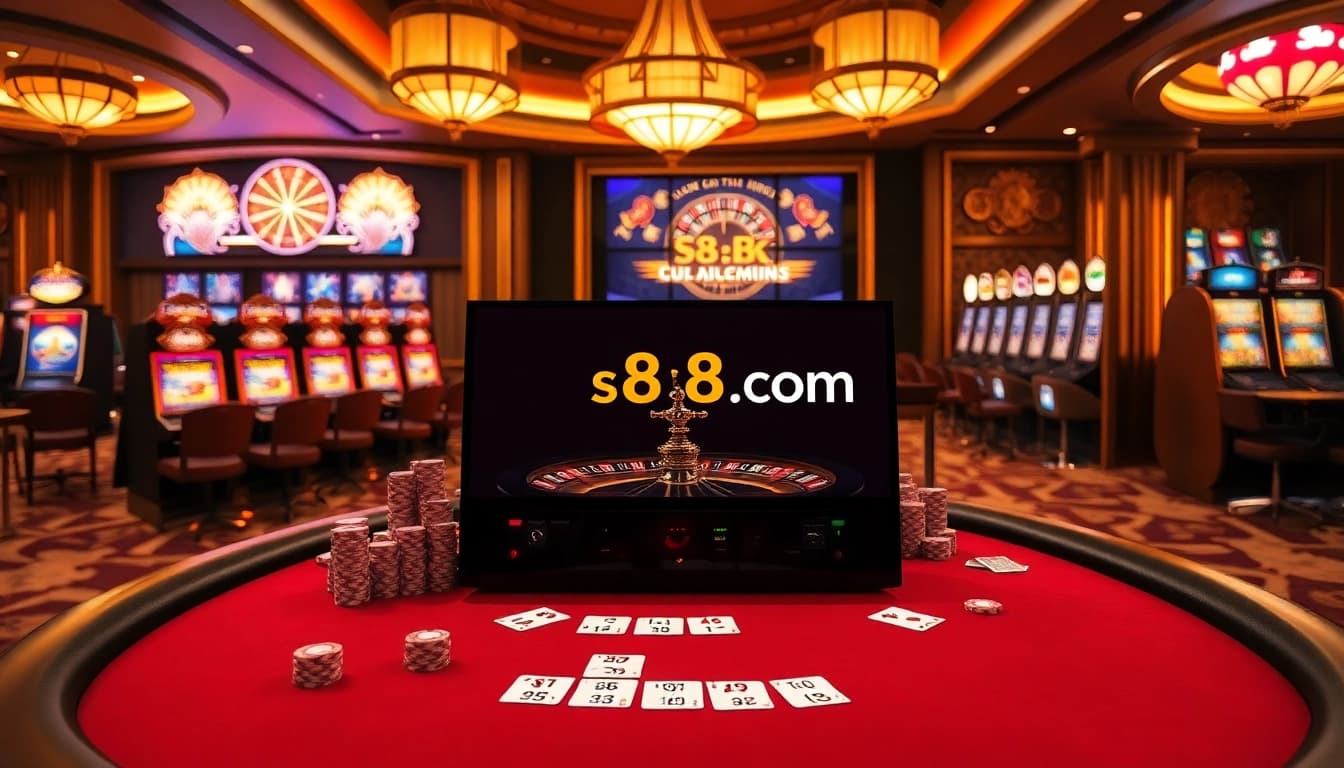 Experience the excitement of high-stakes gambling at s8king.com with vibrant casino scenes.