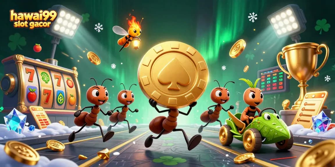 Experience the thrill of winning with hawai99 slot gacor illustrated in this dynamic gambling scene.