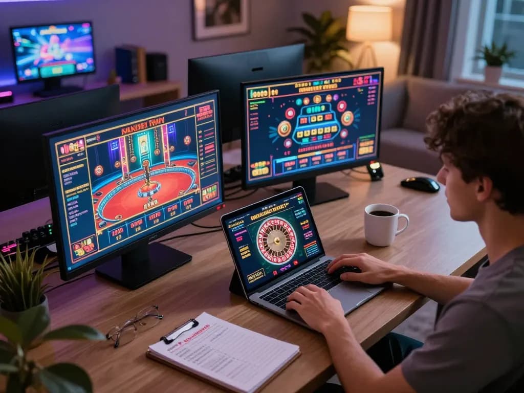 LC88 player engaging in online casino gaming from a stylish home setup