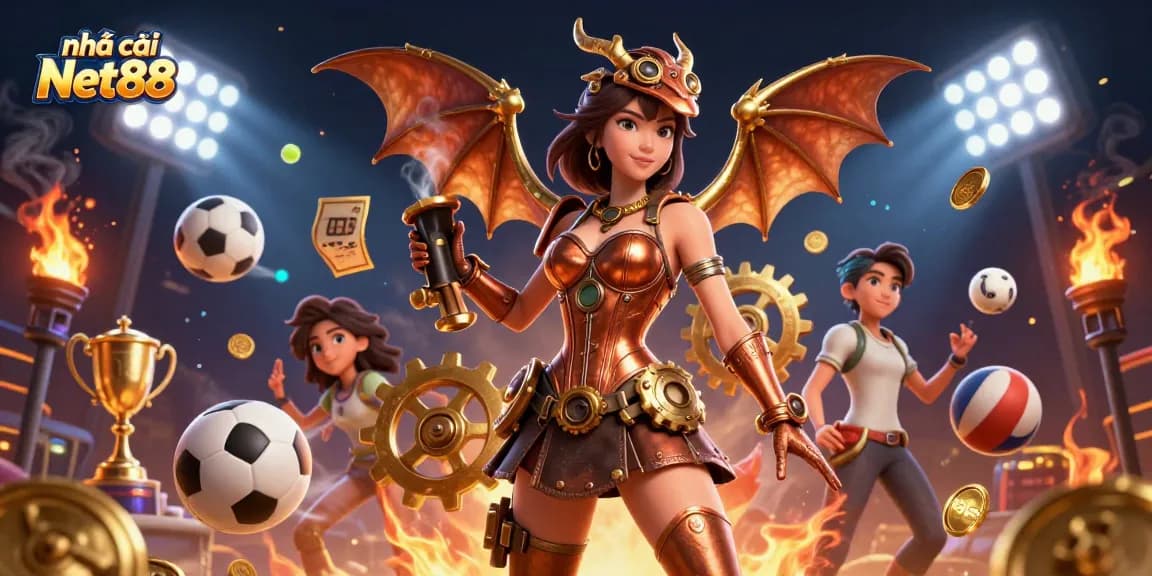 Experience the excitement of nhà cái Net88 with vibrant casino elements showcasing sports betting action.