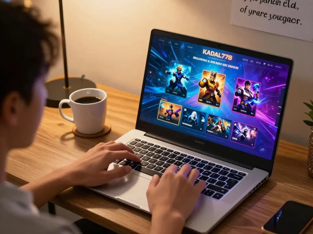 KADAL778 user enjoying a premium online gaming experience in a cozy home setting.