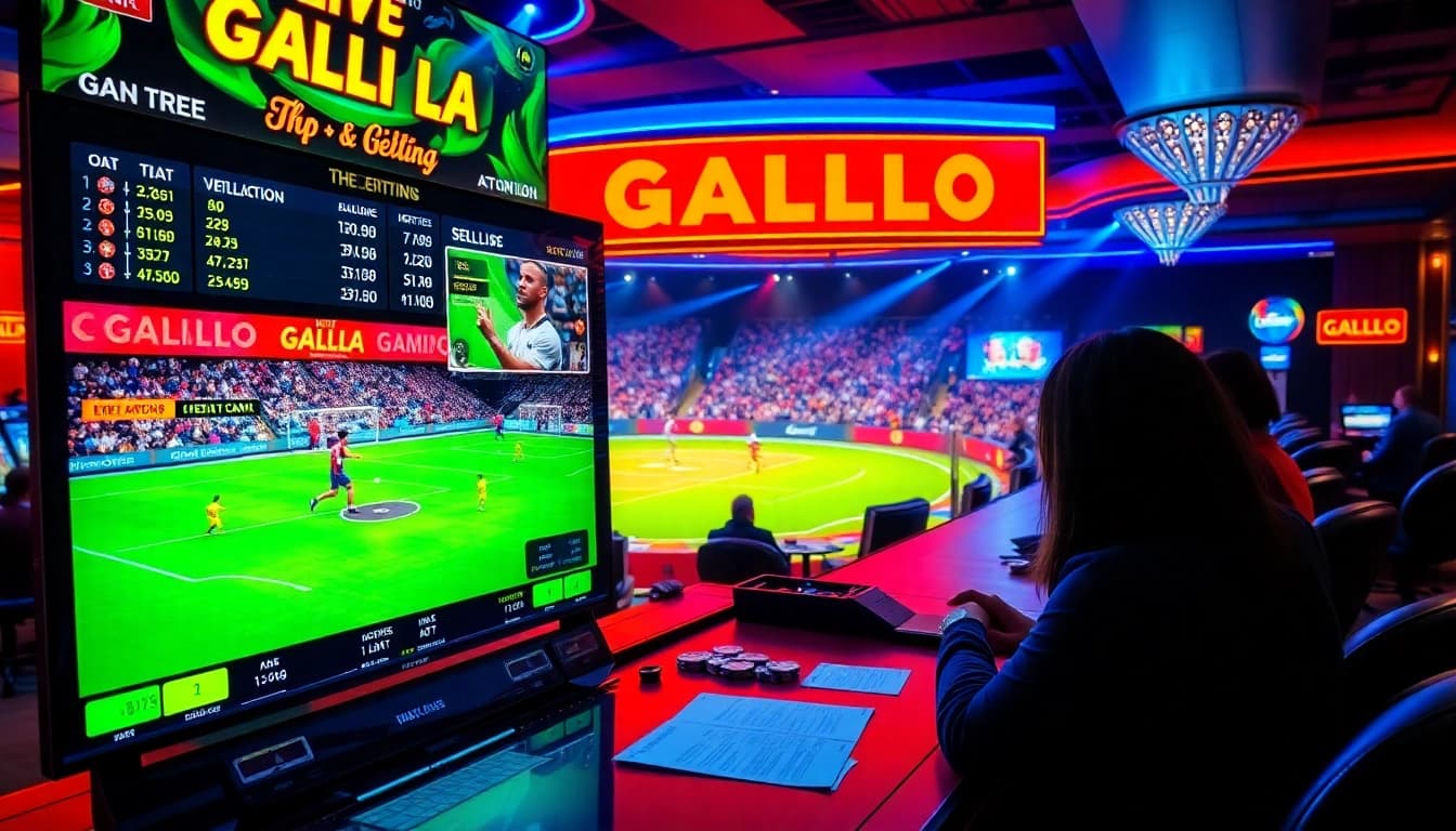 Bet on đá gà trực tiếp with live streaming action and engaging digital interface in a vibrant casino.