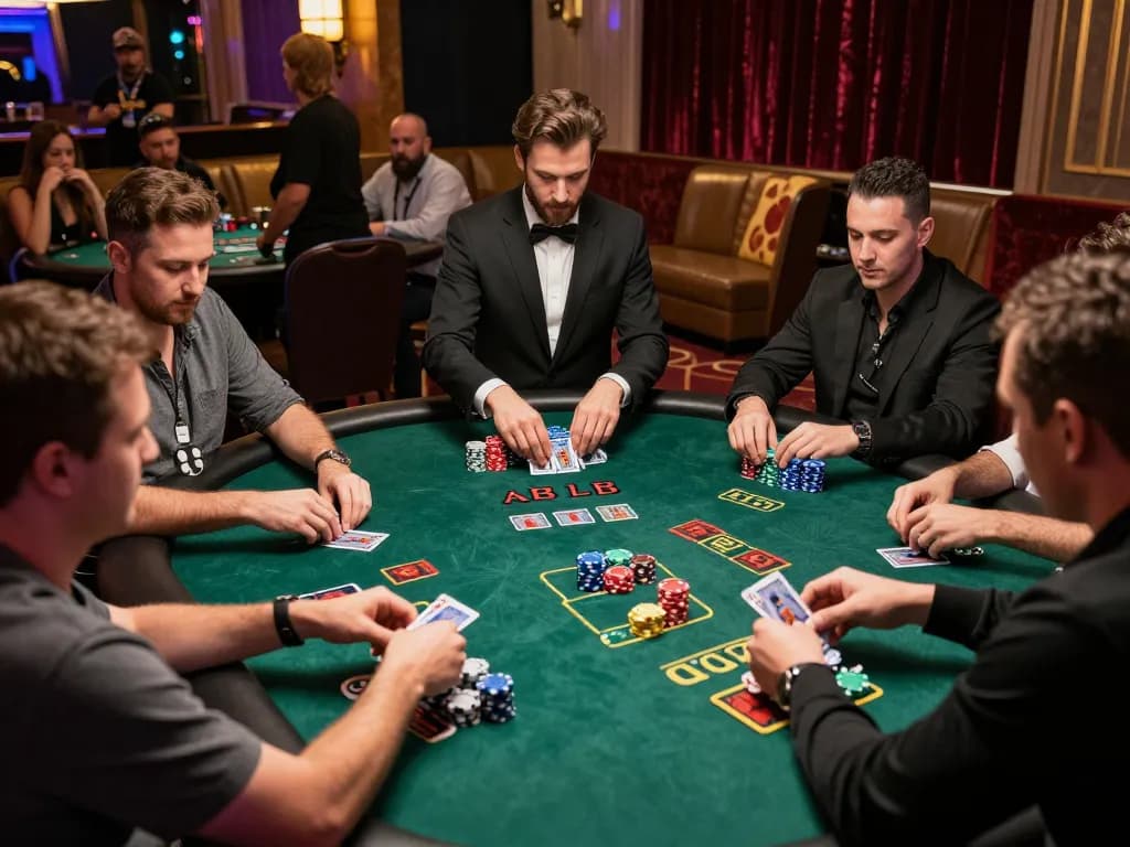 Engaging players at LV88 blackjack table, showcasing strategic gameplay and casino atmosphere