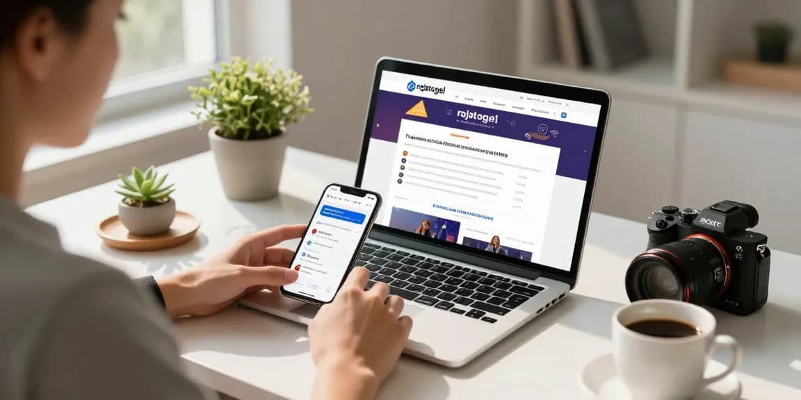 Pengguna rajatogel mengakses platform togel online dengan nyaman di ruang kerja modern.