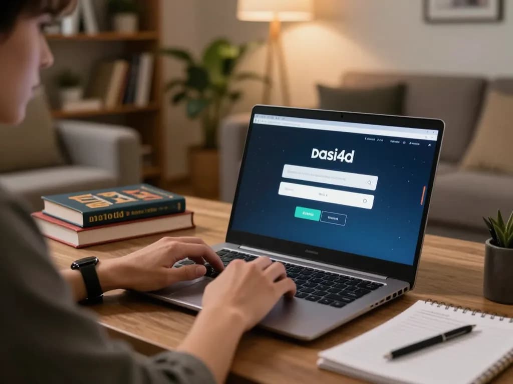 Login DASI4D untuk perjudian online, menampilkan pemain yang terlibat dengan permainan dan catatan strategi
