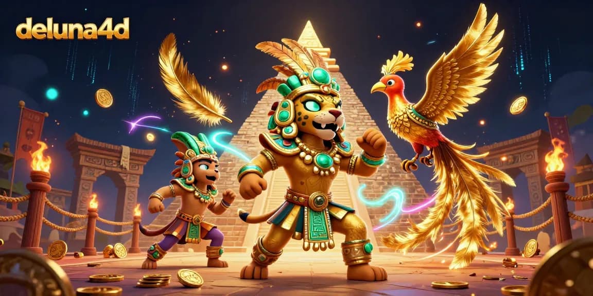 Experience thrilling wins with deluna4d in this dynamic casino scene featuring vibrant characters.