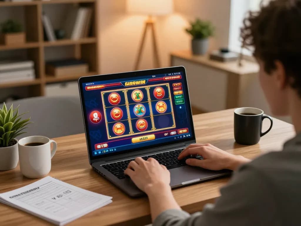 Engaging in sunwin online casino gameplay at home, highlighting strategy and fun