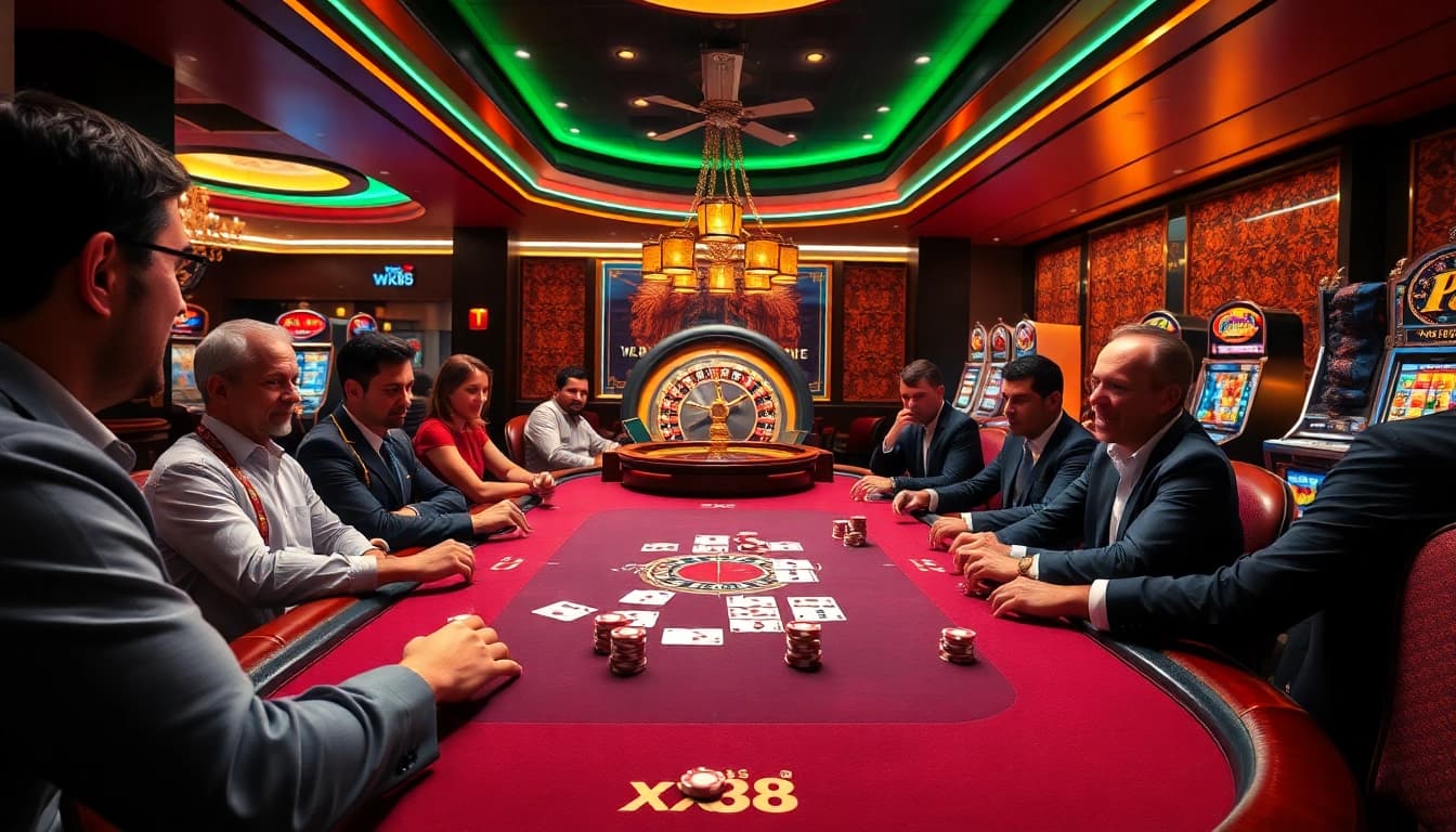 Experience the thrill of gaming at https://xx88.lol/ with vibrant chip stacks and live action at the poker table.