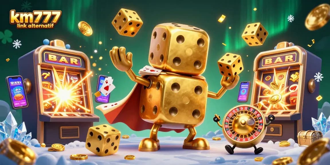 Experience the thrilling action of km777 link alternatif with golden dice golem and vibrant casino elements.