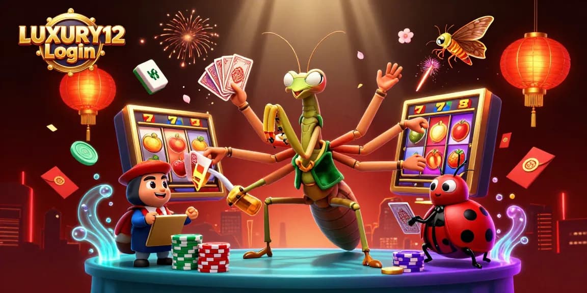 LUXURY12 Login offers immersive slot gaming with vibrant visuals and engaging characters in a dynamic casino setting.