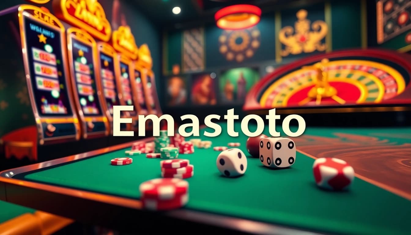 Rasakan sensasi Emastoto dengan mesin slot online yang dinamis dan elemen kasino yang berwarna-warni.