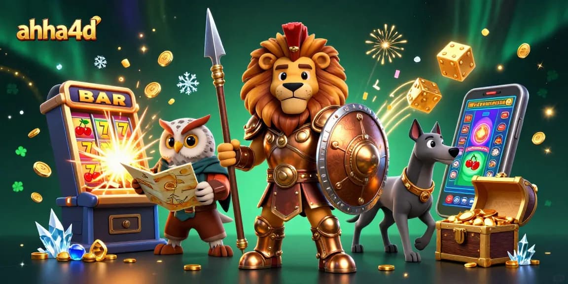 Engage in thrilling gameplay at ahha4d with a dynamic 3D casino scene showcasing exciting slot machines and characters.