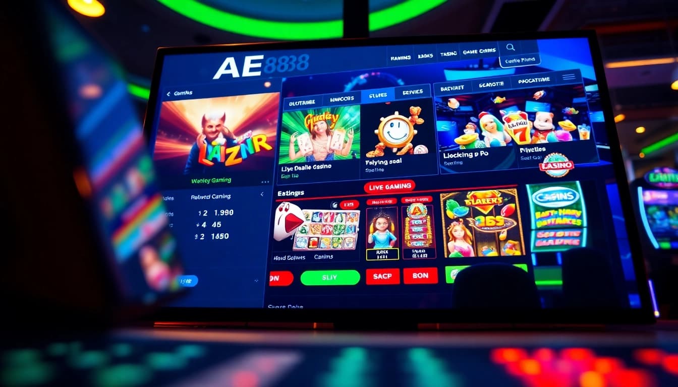 Engaging AE888 Cheap online gaming interface showcasing diverse options and vivid colors
