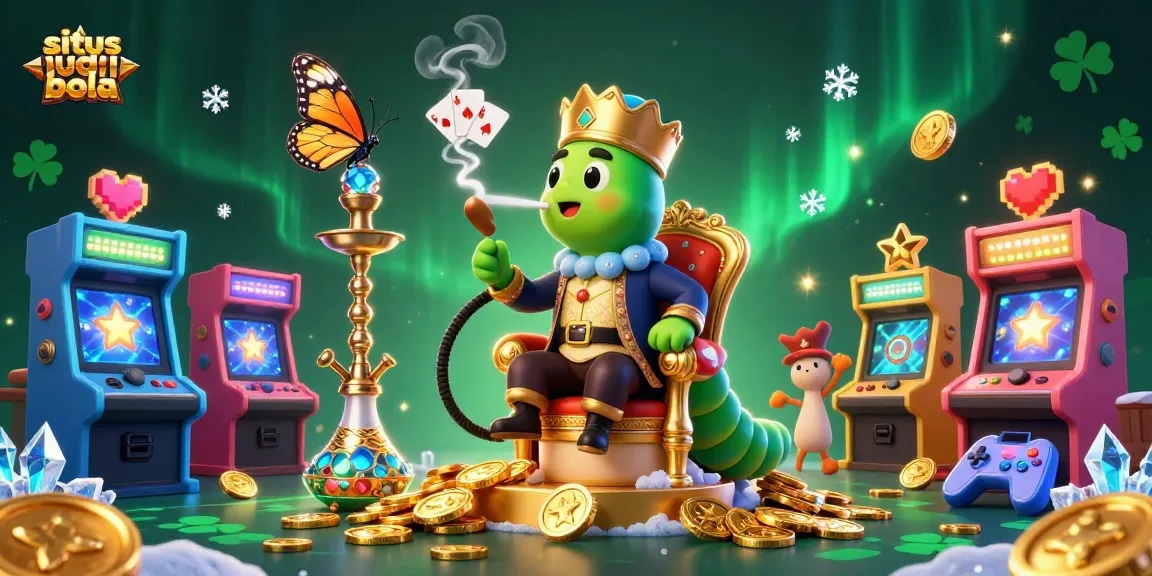 Experience the excitement of situs judi bola with vibrant gaming elements and dynamic characters in this illustrated scene.