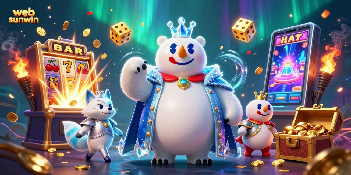 Win big with web sunwin gaming illustration showcasing a thrilling casino scene.