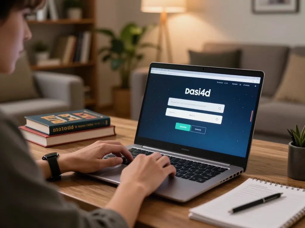 Login DASI4D untuk perjudian online, menampilkan pemain yang terlibat dengan permainan dan catatan strategi
