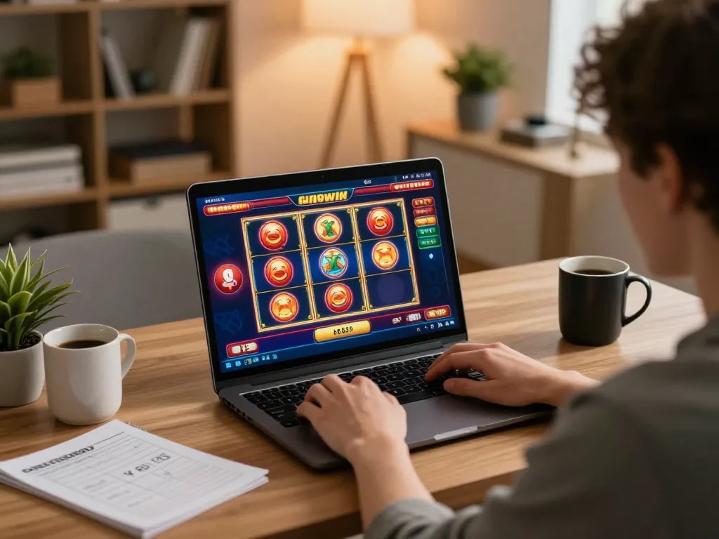 Engaging in sunwin online casino gameplay at home, highlighting strategy and fun