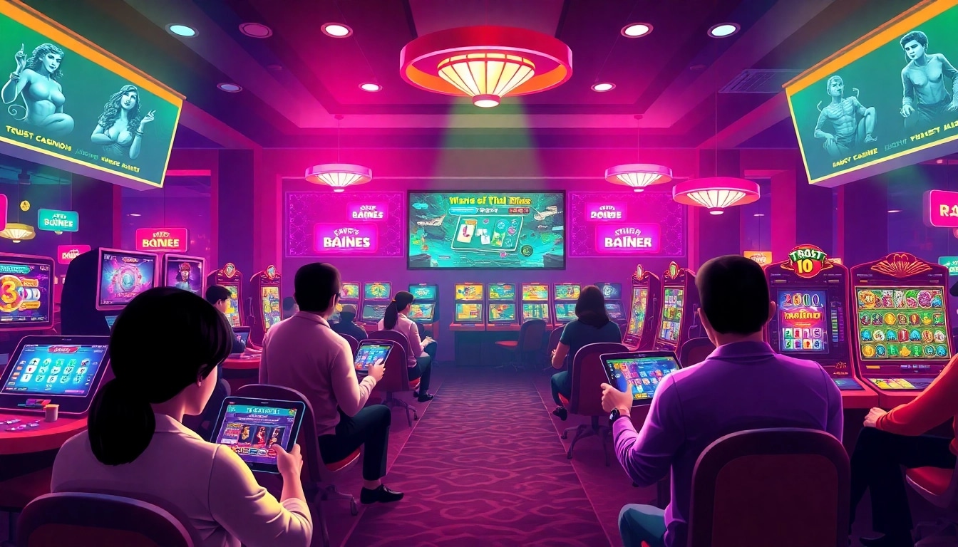 Engaging scene featuring players enjoying game bài Twin68 in an exciting online casino setting.
