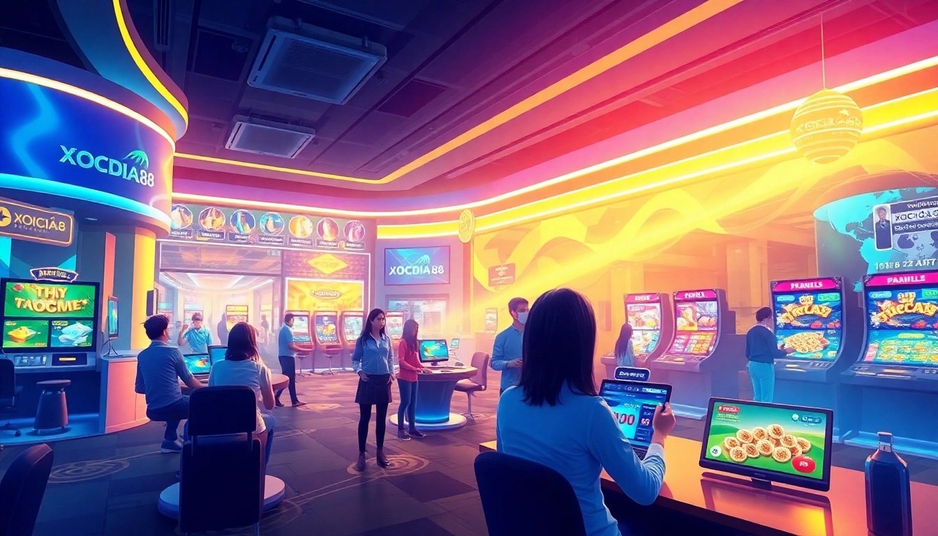 Exciting online gaming experience at XOCDIA88 with vibrant visuals and animated graphics.