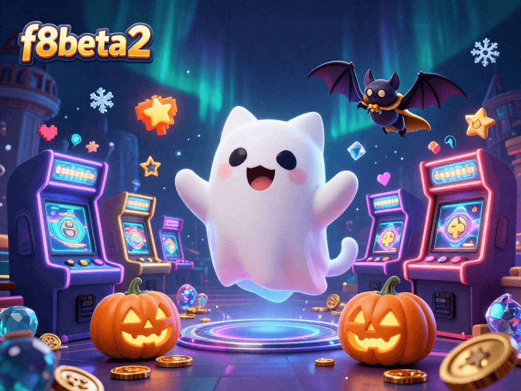 Experience the excitement of gambling with f8beta2's engaging casino atmosphere featuring a ghost cat and spooky elements.