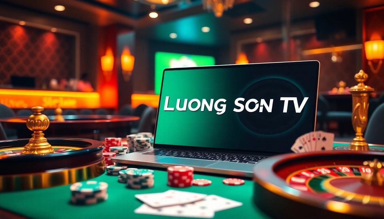 Experience the thrill of gambling with Luong Son TV, showcasing strategic betting on a vibrant casino table.