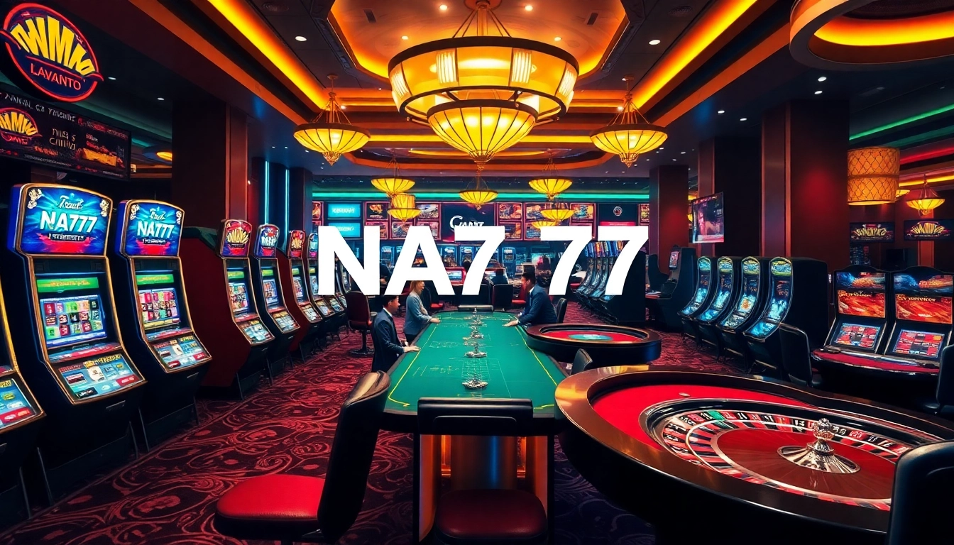 Experience the thrill of gambling at NA777 with vibrant slot machines and professional dealers.