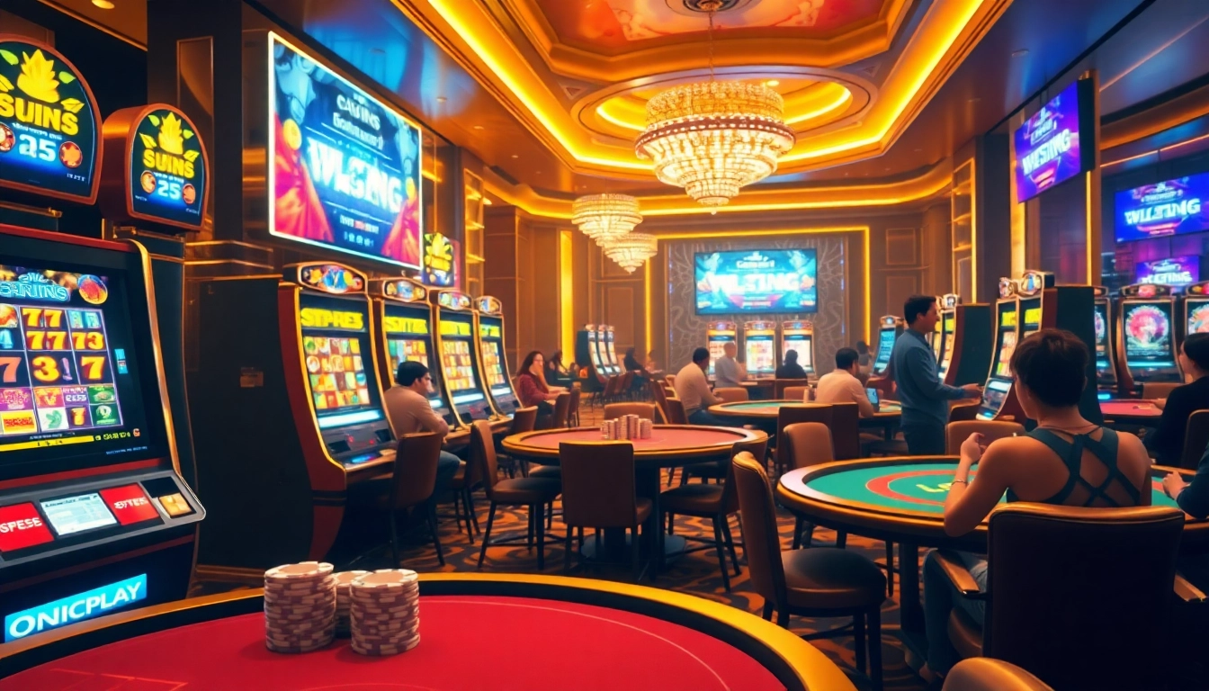 Experience the excitement of Onicplay with vibrant slot machines and glamorous casino tables.
