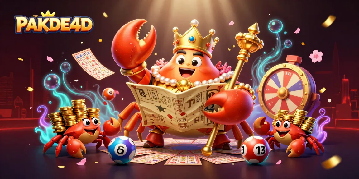 Win exciting rewards with PAKDE4D lottery balls and a vibrant, engaging prize wheel illustration.