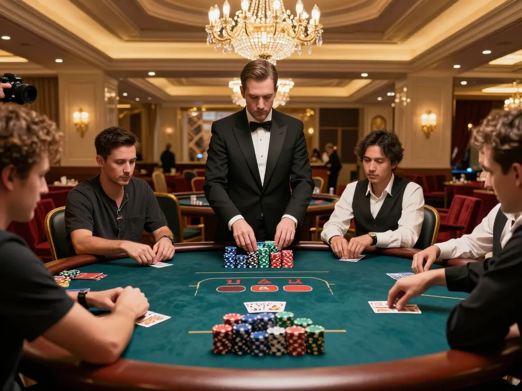 LGOGOAL poker scene highlights players engaged in strategic gameplay with colorful chips and cards.