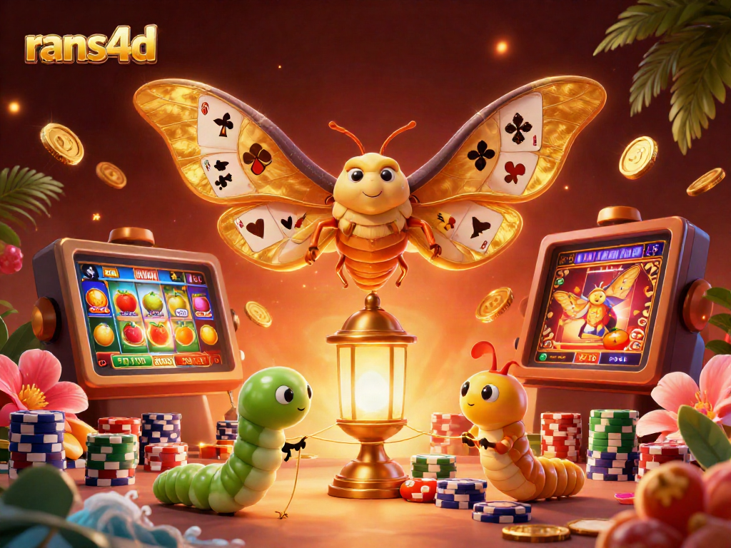 Menangkan rans4d dengan slot online yang seru dan berbagai simbol keberuntungan di latar belakang yang menarik