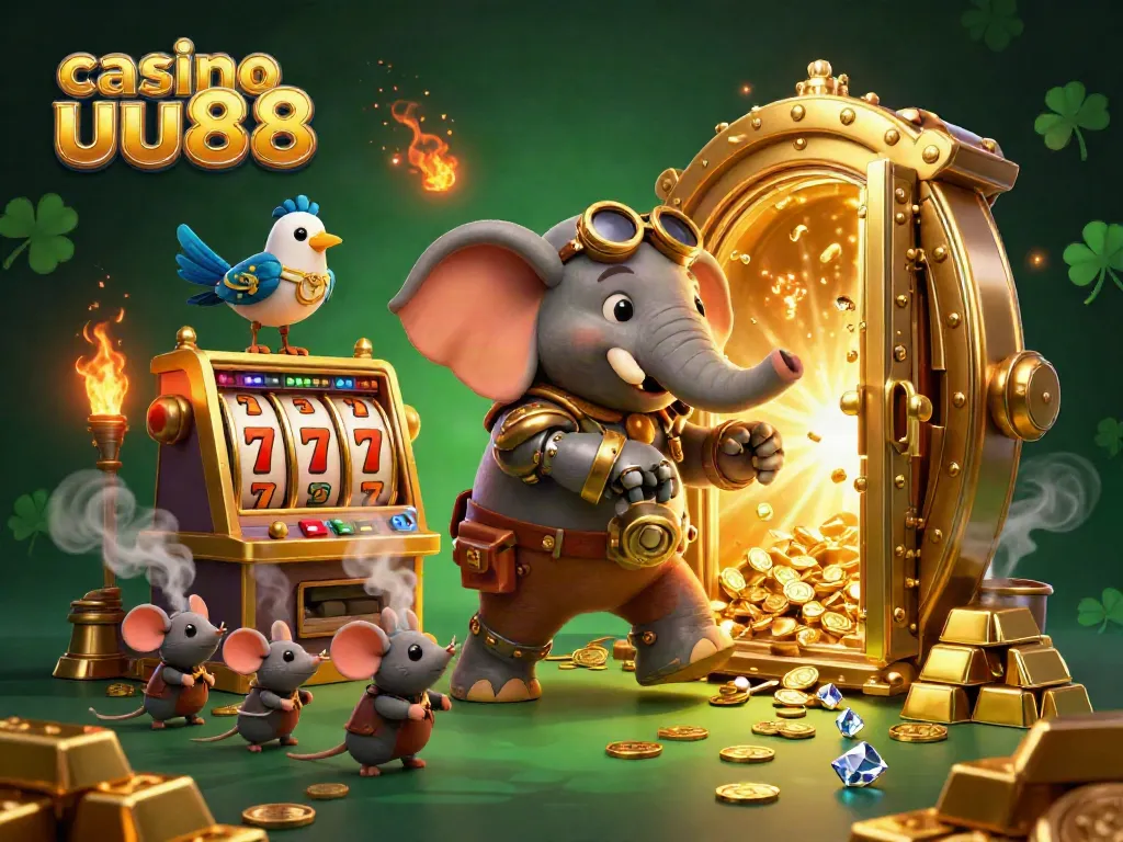 Experience thrilling wins at casino uu88 with vibrant slot machines and detailed 3D characters.