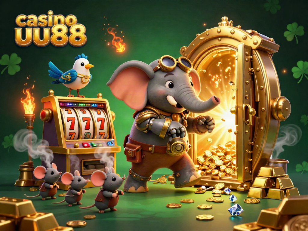 Experience thrilling wins at casino uu88 with vibrant slot machines and detailed 3D characters.