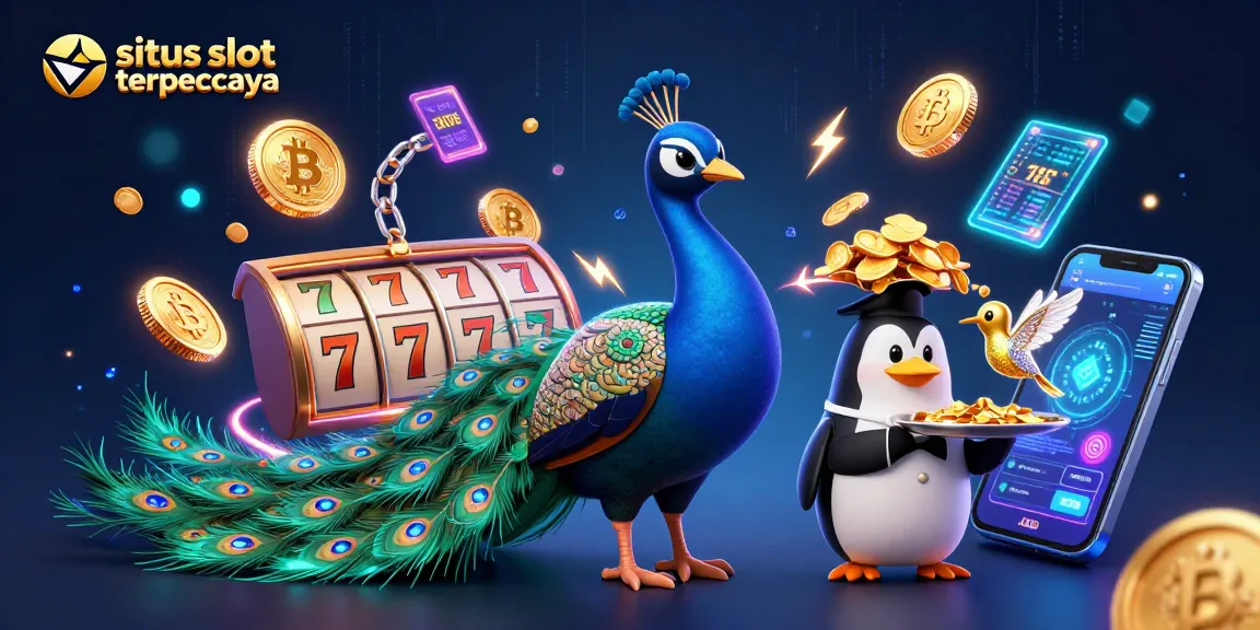 Mengakses situs slot terpercaya dengan simbol jackpot dan karakter menarik yang memikat.