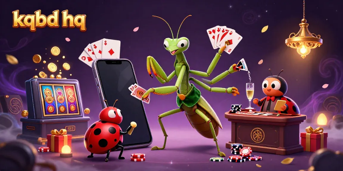 Engage in fun at kqbd hq with a dynamic scene of card games and vibrant casino elements.