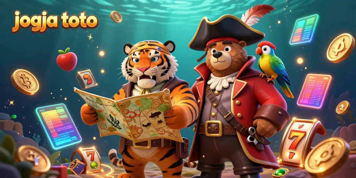 Play slots and win big with jogja toto in this vibrant and detailed 3D illustration.