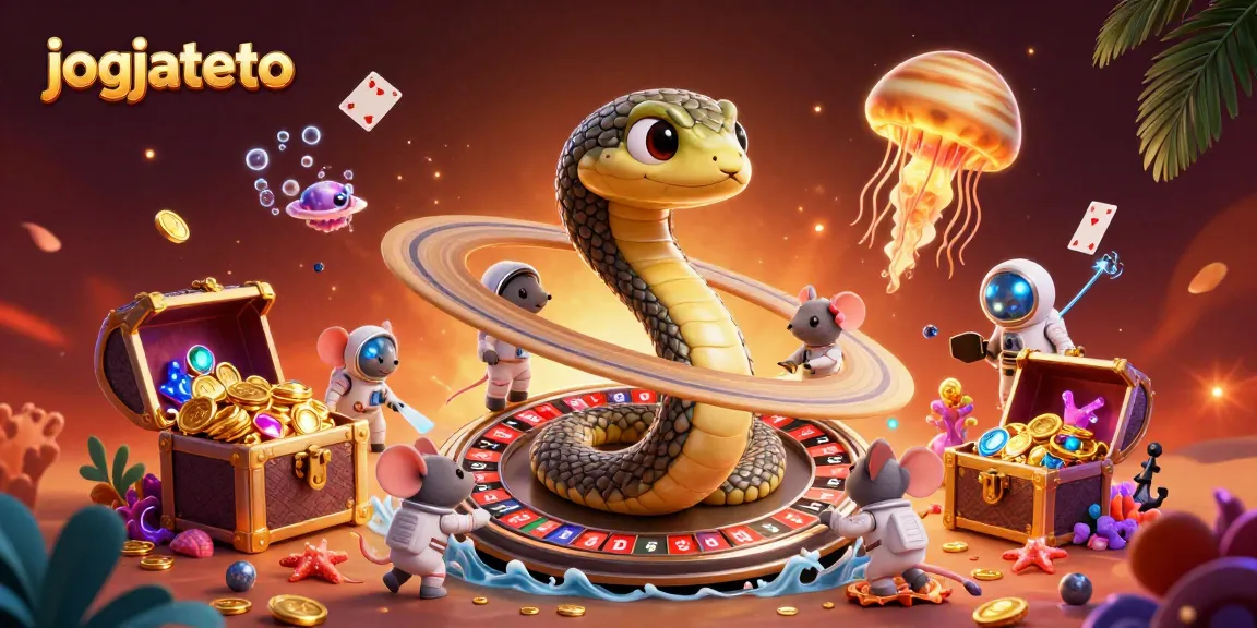 Experience excitement with jogjatoto's vibrant cosmic casino scene featuring unique characters and vibrant action.