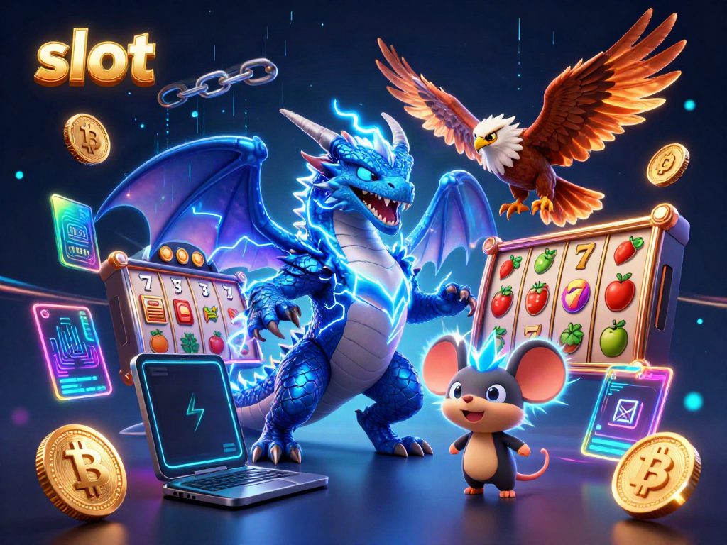 Embark on thrilling slot adventures with captivating 3D characters amidst vibrant casino elements.