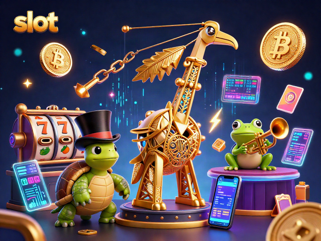 Mainkan slot dengan simbol keberuntungan di ilustrasi kasino penuh warna