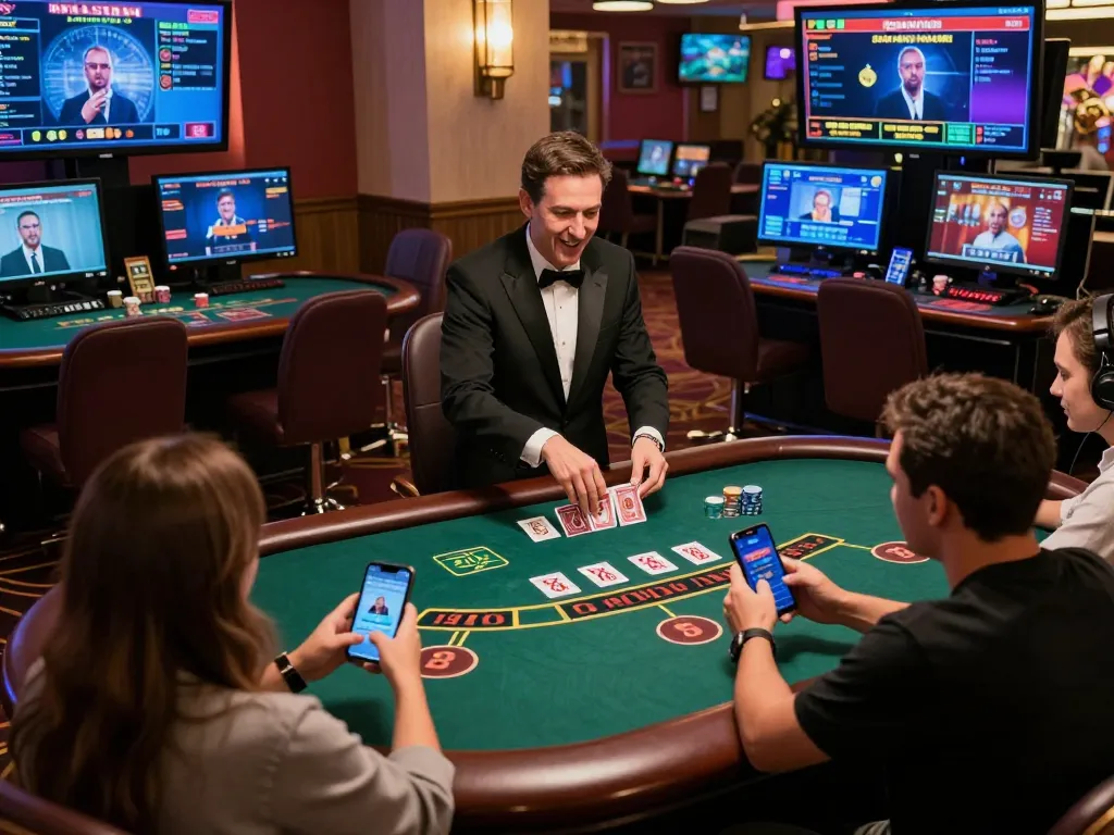 Engaging live dealer blackjack action on LGOGOAL, showcasing players in an immersive online gaming experience.