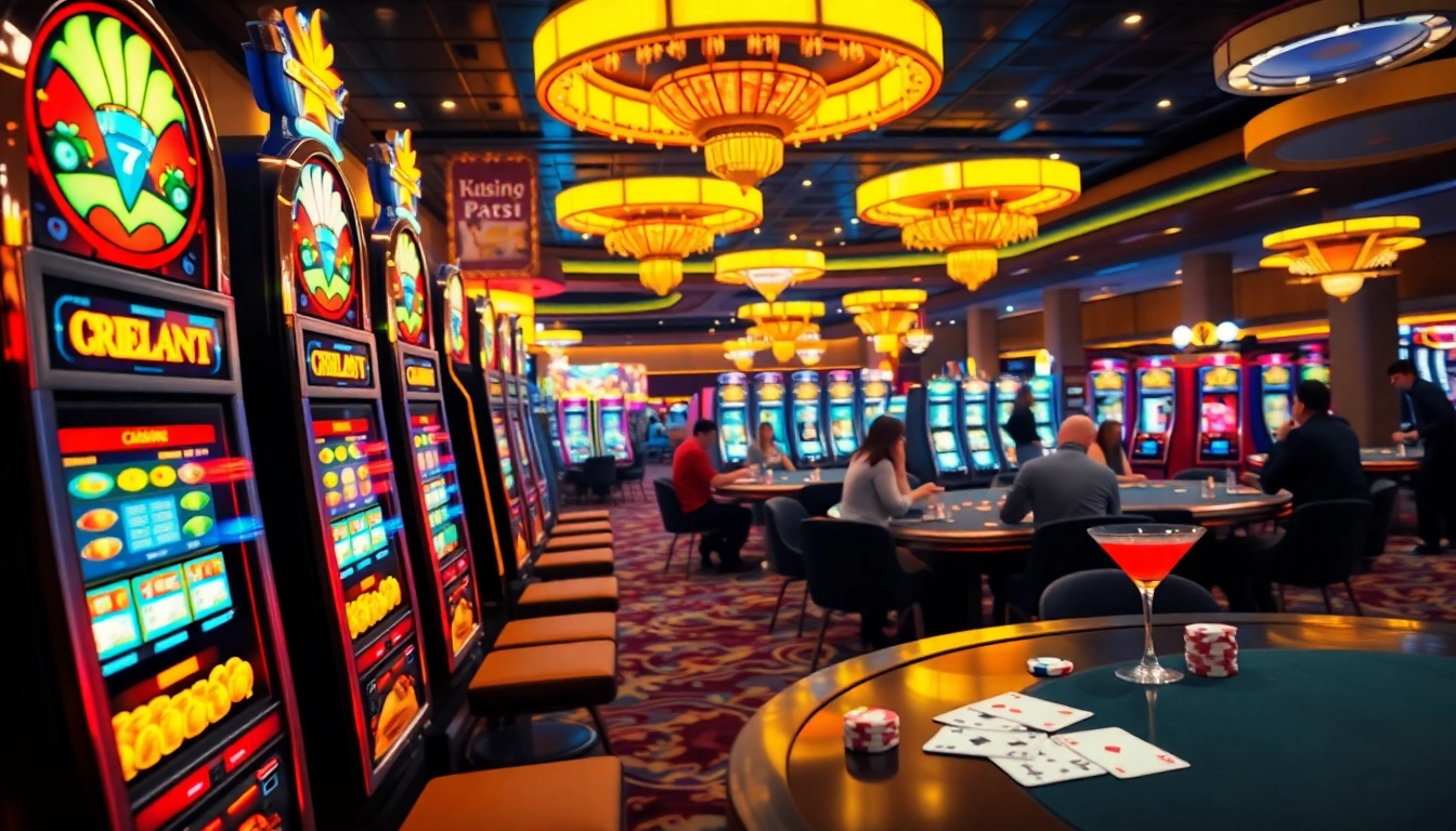 tkp188 slot machines and poker tables in a vibrant casino environment
