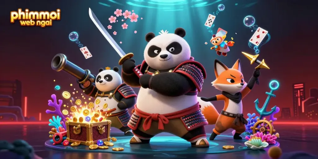 Engaging phimmoi web mới scene showcasing intense gaming action with charming characters and casino elements.