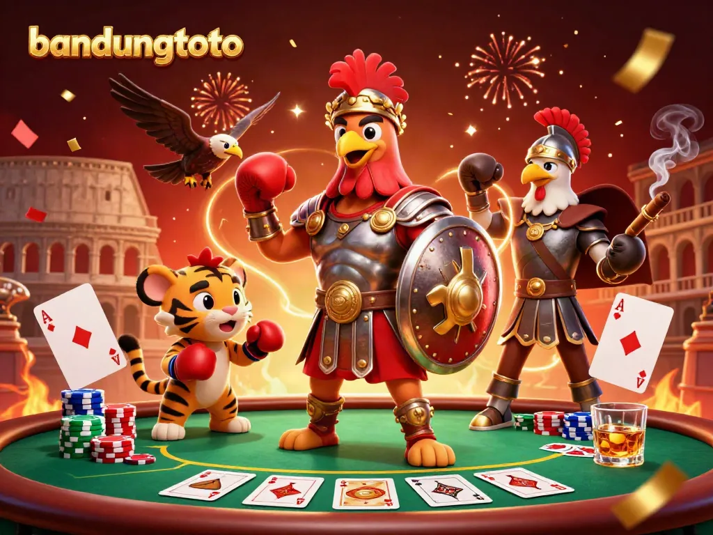 Experience the excitement of bandungtoto with a lively scene of poker and dynamic characters.