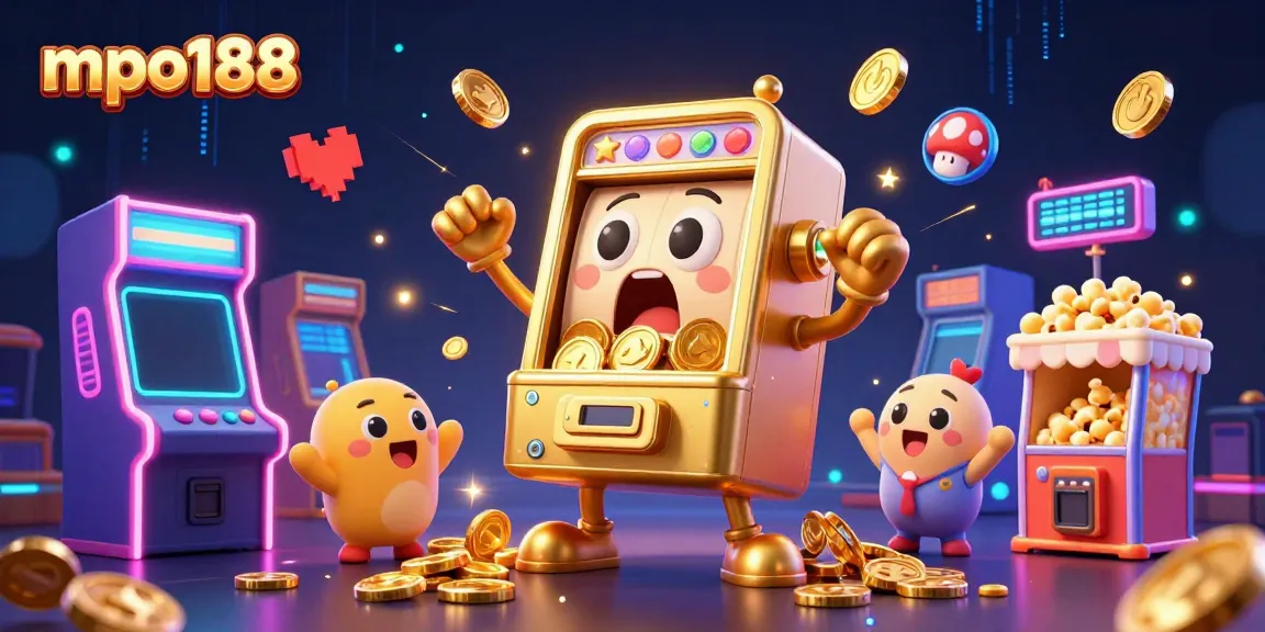 Slot mesin mpo188 menang besar, menghasilkan koin emas dan ceria dalam suasana kasino.