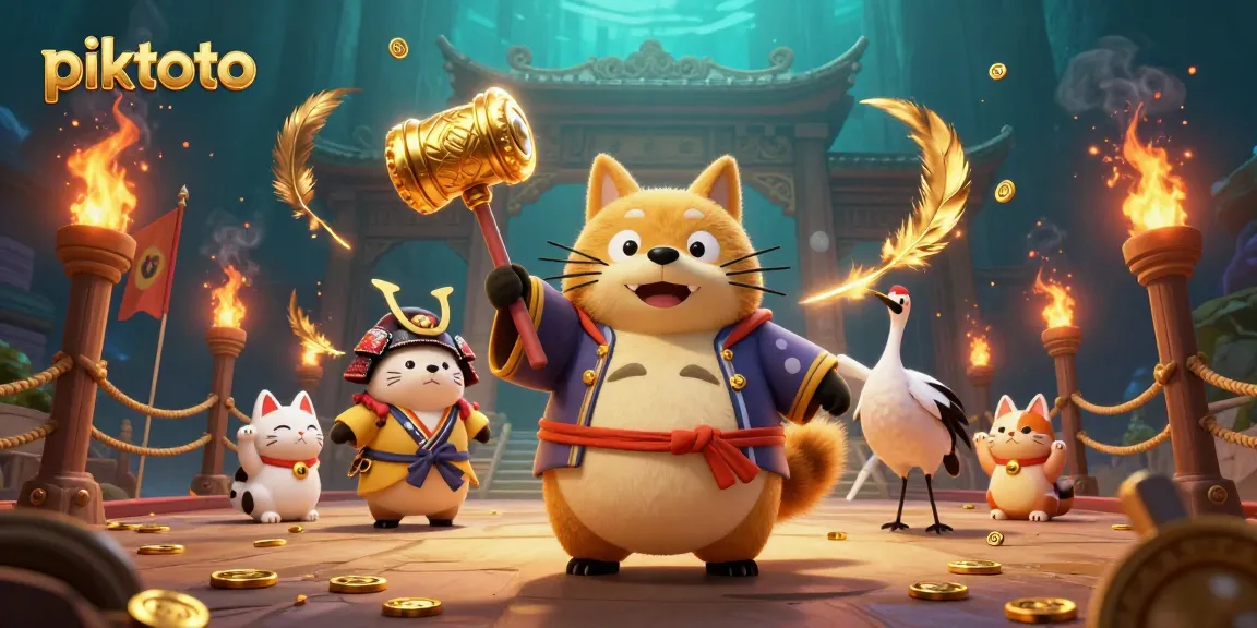 Engage with the piktoto scene showcasing animated gambling elements amidst vibrant characters.