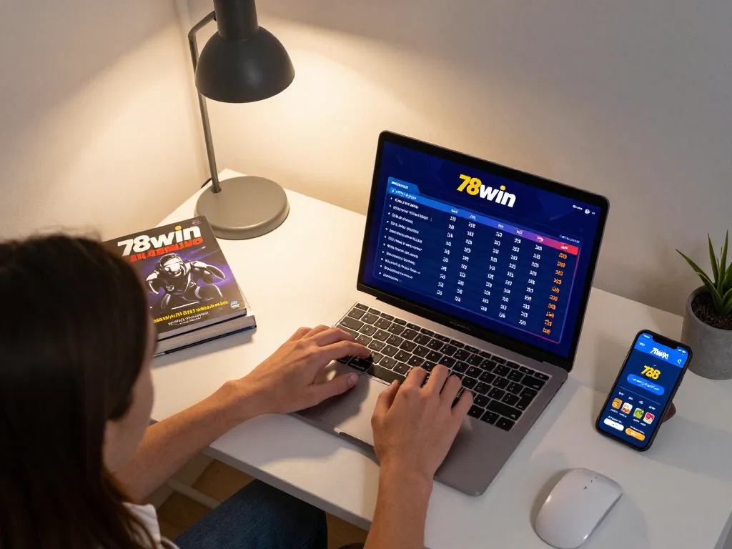 Experience online betting with 78win through various devices in a focused home environment.