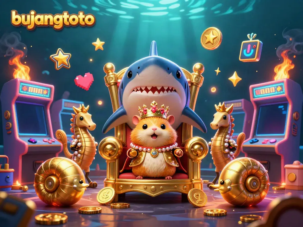 Experience thrilling gameplay with bujangtoto's vibrant casino-themed underwater adventure illustration.