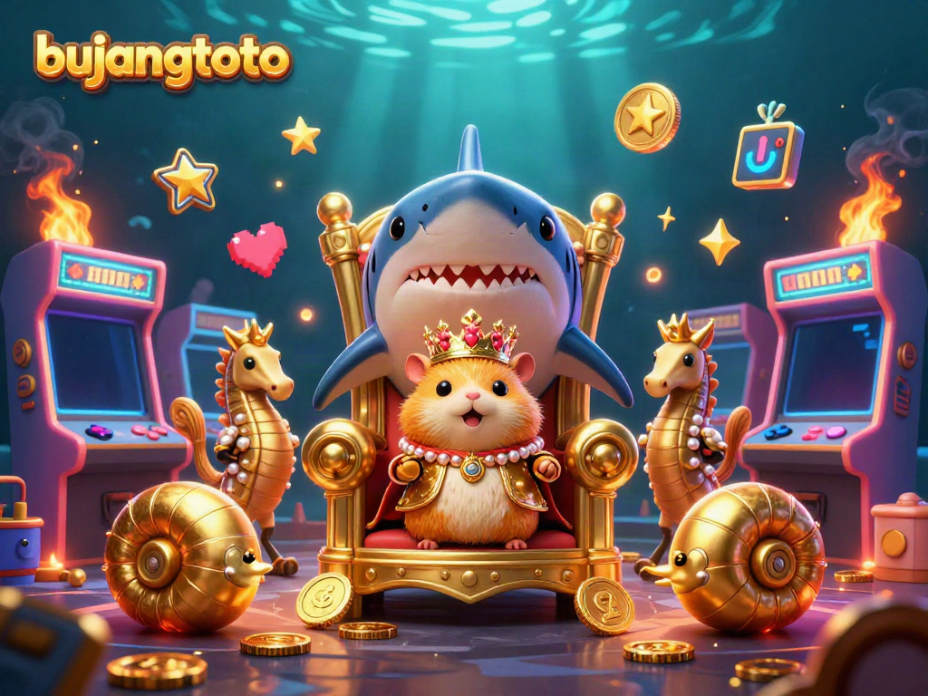Experience thrilling gameplay with bujangtoto's vibrant casino-themed underwater adventure illustration.