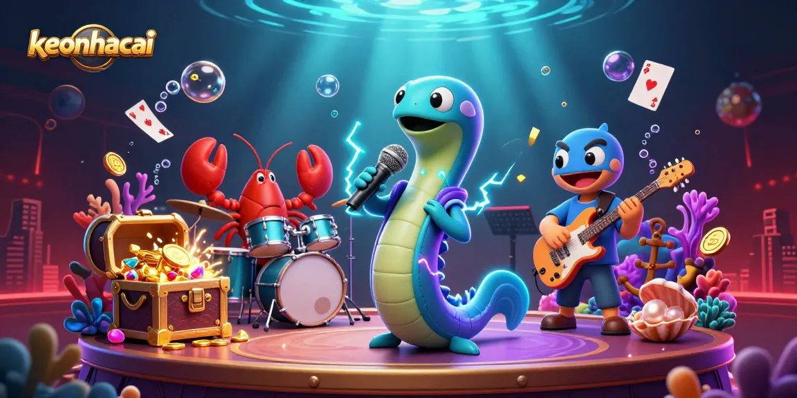 Experience keonhacai's electrifying underwater casino performance with vibrant characters and dynamic games.