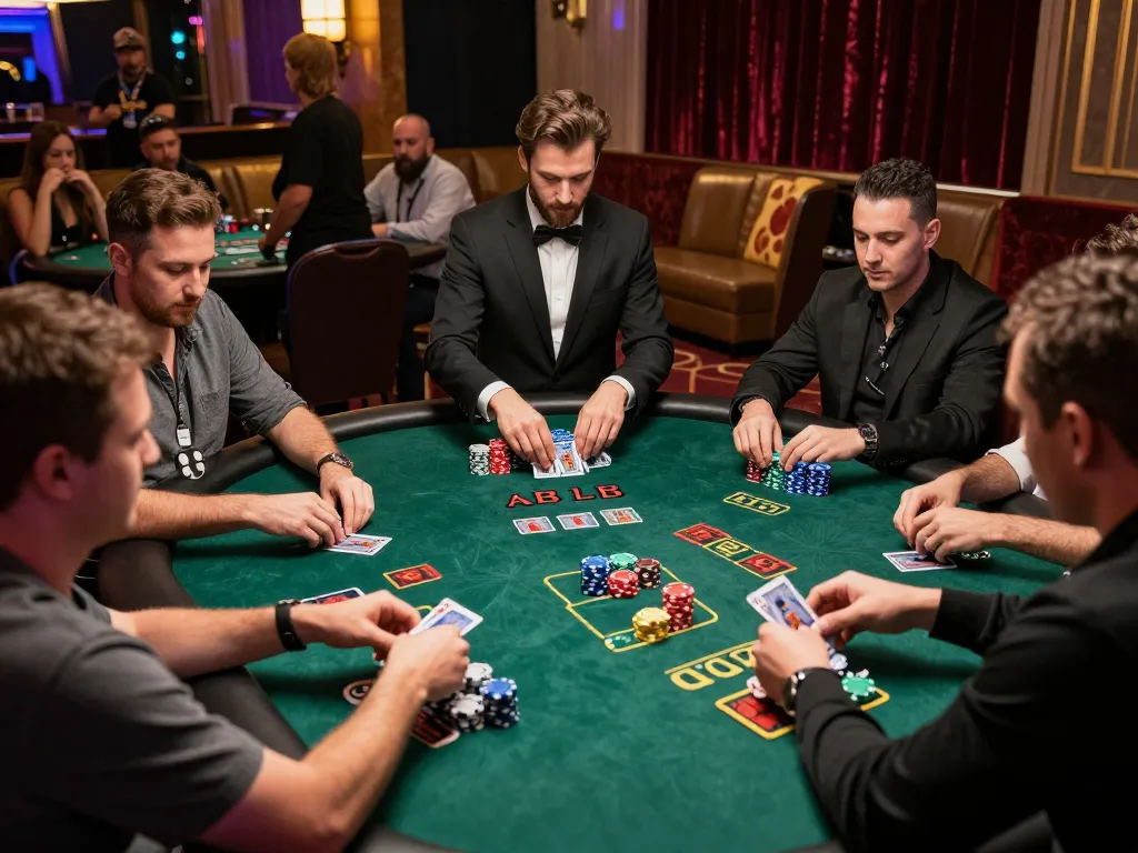 Engaging players at LV88 blackjack table, showcasing strategic gameplay and casino atmosphere