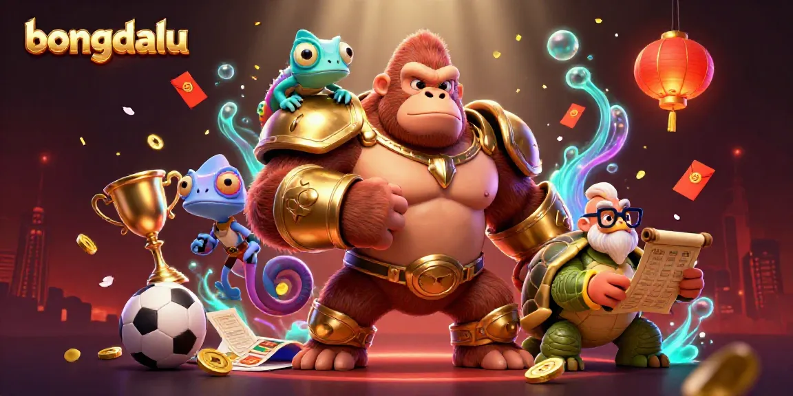 Experience real-time sports data with Bongdalu's vibrant 3D illustration, showcasing sports balls and betting slips.